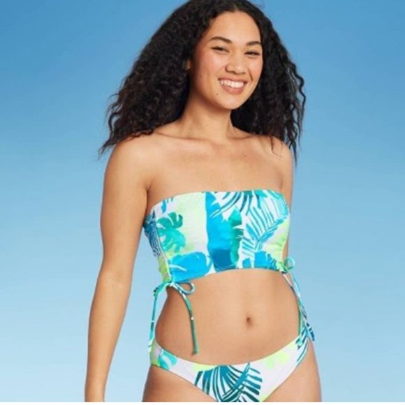 Xhilaration Other - Juniors' Longline Side-Cinch Bandeau Bikini Top Xhilaration- NWOT
